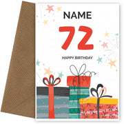 Happy 72nd Birthday Card - Fun Presents Design