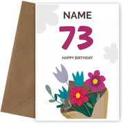Happy 73rd Birthday Card - Bouquet of Flowers