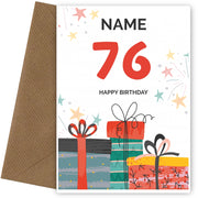 Happy 76th Birthday Card - Fun Presents Design