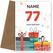 Happy 77th Birthday Card - Fun Presents Design