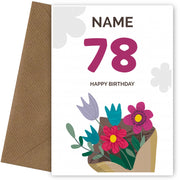 Happy 78th Birthday Card - Bouquet of Flowers