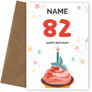 Happy 82nd Birthday Card - Fun Cupcake Design