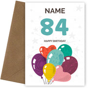 Happy 84th Birthday Card - Fun Balloons Design