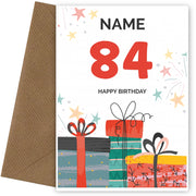 Happy 84th Birthday Card - Fun Presents Design