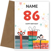 Happy 86th Birthday Card - Fun Presents Design