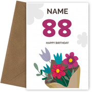 Happy 88th Birthday Card - Bouquet of Flowers
