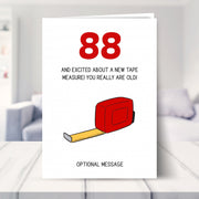 funny 88th birthday card shown in a living room