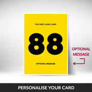 What can be personalised on this 88th birthday card for him