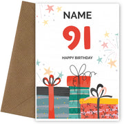 Happy 91st Birthday Card - Fun Presents Design
