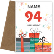 Happy 94th Birthday Card - Fun Presents Design