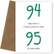 Happy 94th Birthday Card - Forget about it!