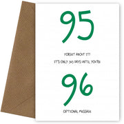 Happy 95th Birthday Card - Forget about it!