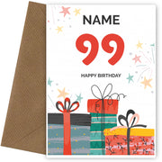 Happy 99th Birthday Card - Fun Presents Design