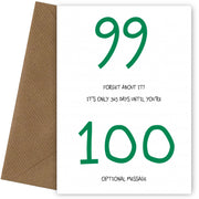 Happy 99th Birthday Card - Forget about it!