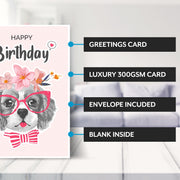 Main features of this dog birthday card