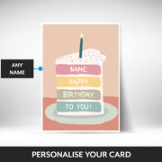 What can be personalised on this female happy birthday card