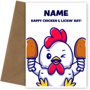 Chicken and Licking Day Card for Her, Wife or Girlfriend | Happy Chicken & Lickin' Day