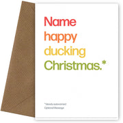 Personalised Happy Ducking Christmas Card