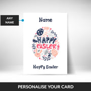 What can be personalised on this easter card for daughter