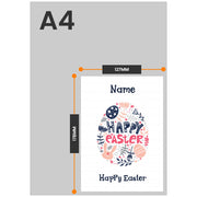 The size of this easter card for girls is 7 x 5" when folded