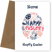 Cute Easter Card for Granddaughter, Daughter, Niece and Girls - Cartoon Egg