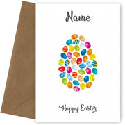 Fun Personalised Happy Easter Card - Joyful Colourful Egg!