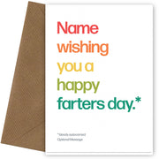 Personalised Happy Farters Day Card
