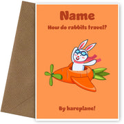 Kids Easter Cards - Hareplane - Funny Easter Card Joke 2024!