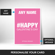 What can be personalised on this galentines day card