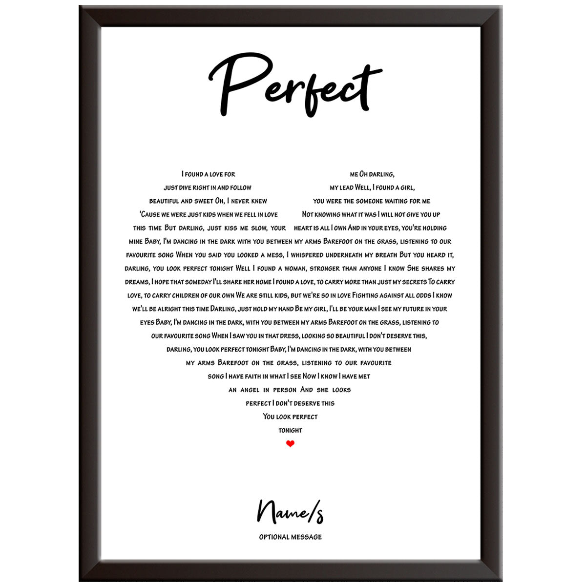 Heart Shaped Music Lyrics Print