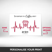 What can be personalised on this heartbeat print
