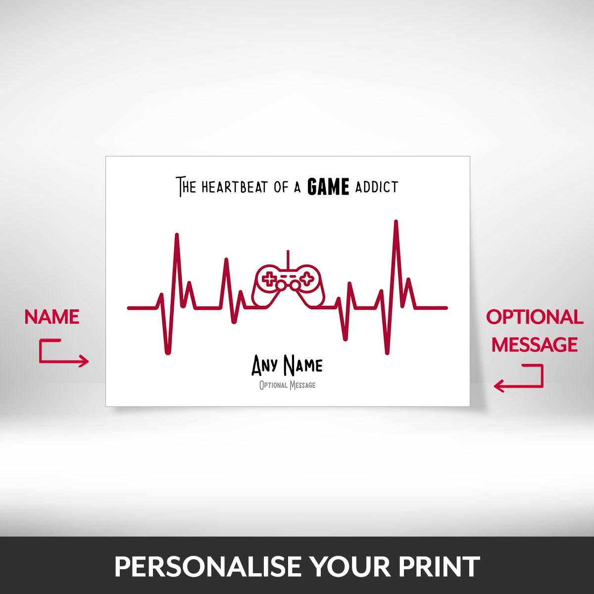 What can be personalised on this heartbeat print