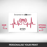 What can be personalised on this heartbeat print