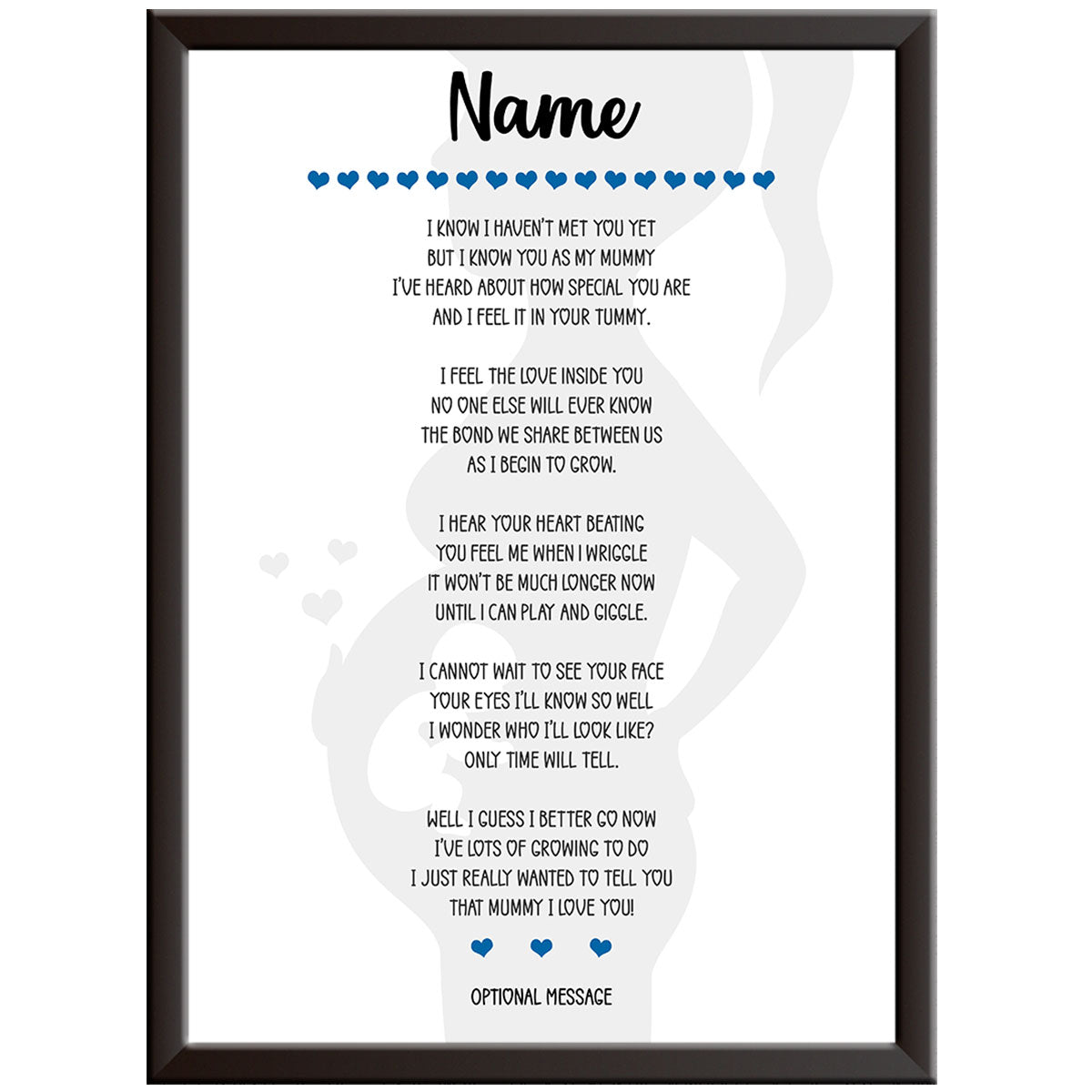 Personalised Hello Mummy Print (Boy)