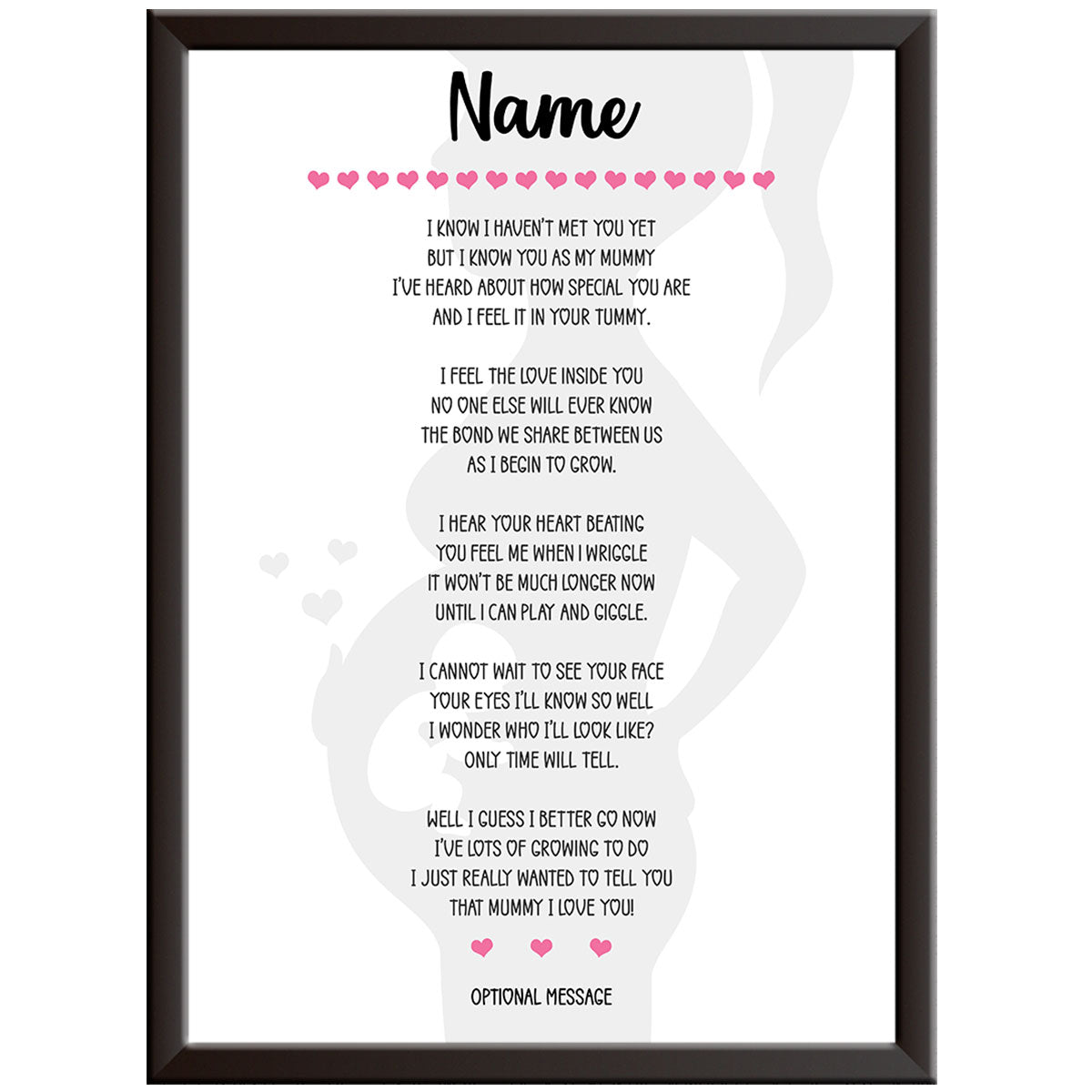 Personalised Hello Mummy Print (Girl)