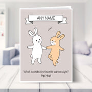 funny easter cards shown in a living room