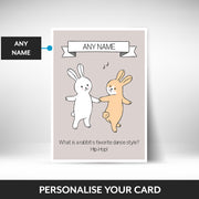 What can be personalised on this humorous easter cards