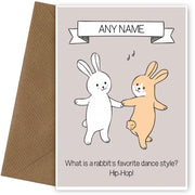Rabbit Joke Easter Card for Kids and Grandkids - Hip Hop