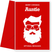 Merry Christmas Card for Auntie - Hipster Santa