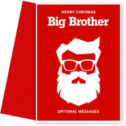 Merry Christmas Card for Big Brother - Hipster Santa