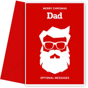 Merry Christmas Card for Dad - Hipster Santa