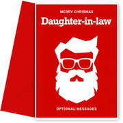 Merry Christmas Card for Daughter-in-law - Hipster Santa