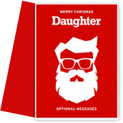 Merry Christmas Card for Daughter - Hipster Santa