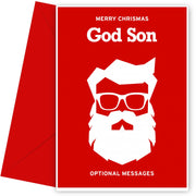 Merry Christmas Card for God Son - Hipster Santa