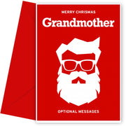 Merry Christmas Card for Grandmother - Hipster Santa
