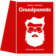 Merry Christmas Card for Grandparents - Hipster Santa
