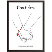 Personalised Holding Hands Print - Engagement / Best Friend Picture