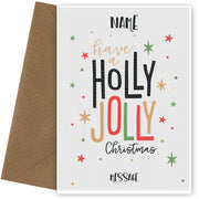 Personalised Holly Jolly Christmas Card