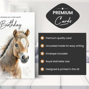 Main features of this horse birthday cards for girls