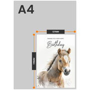 The size of this horse card is 7 x 5" when folded